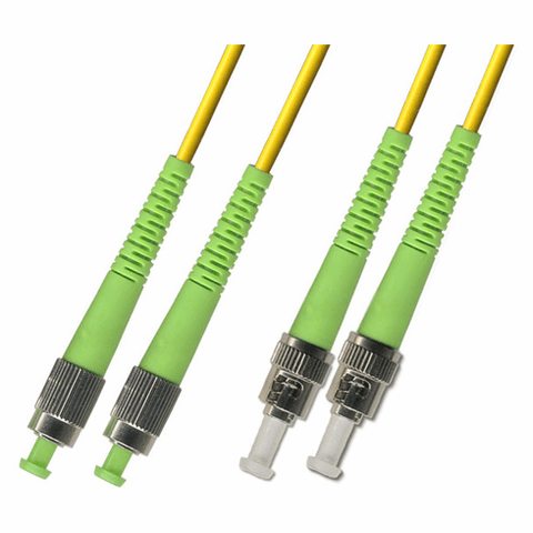 0.3M (1FT) FC APC to ST APC Duplex Singlemode Fiber Optic Cable 9/125