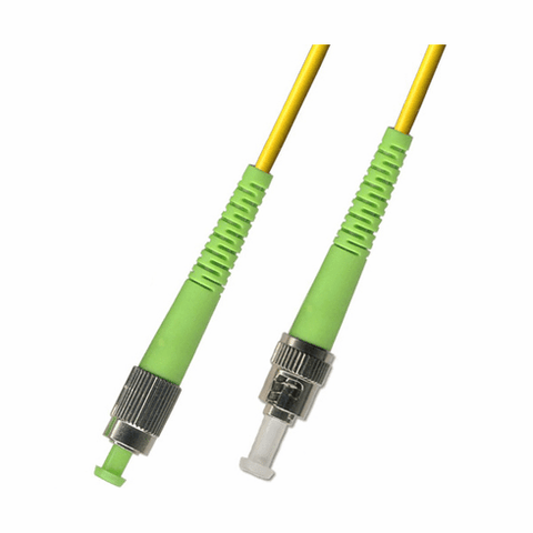 0.3M (1FT) FC APC to ST APC Simplex Singlemode Fiber Optic Cable 9/125