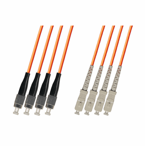 0.3m ( 1FT ) FC-SC Multimode Fiber Optic Cable 50/125 4-Strand