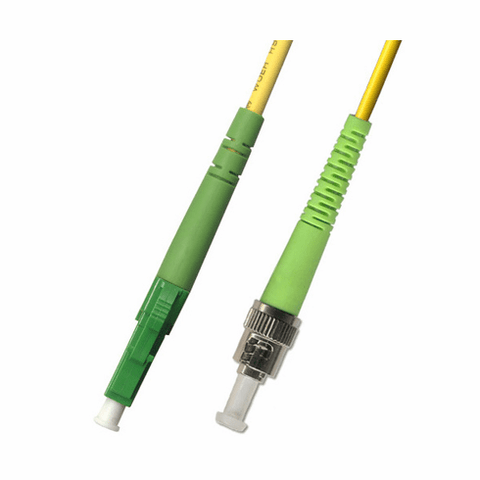 0.3M (1FT) LC APC to ST APC Simplex Singlemode Fiber Optic Cable 9/125