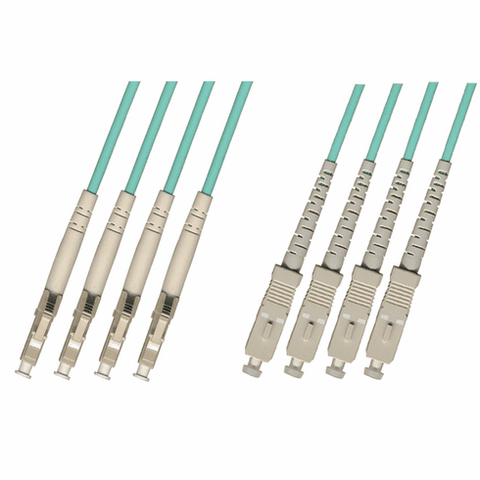 0.3m ( 1FT ) LC-SC Multimode Fiber Optic Cable 50/125 10 Gigabit 4 Strand (10GB)