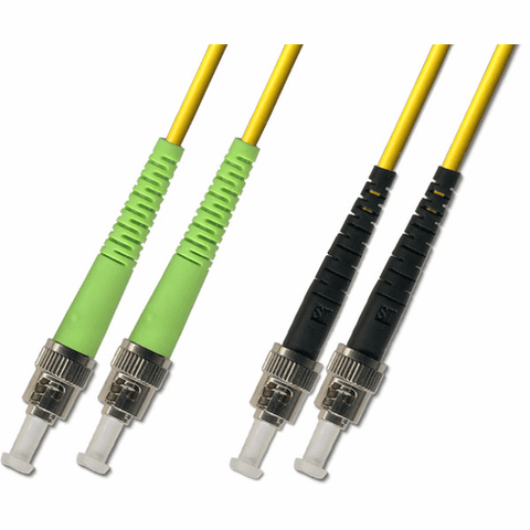 100M ST APC to ST UPC Duplex Singlemode Fiber Optic Cable 9/125