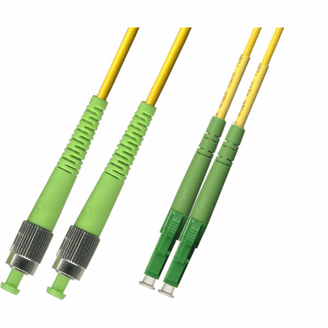 10M FC APC to LC APC Duplex Singlemode Fiber Optic Cable 9/125
