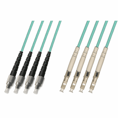 10M FC-LC Multimode Fiber Optic Cable 50/125 10 Gigabit 4 Strand (10GB)