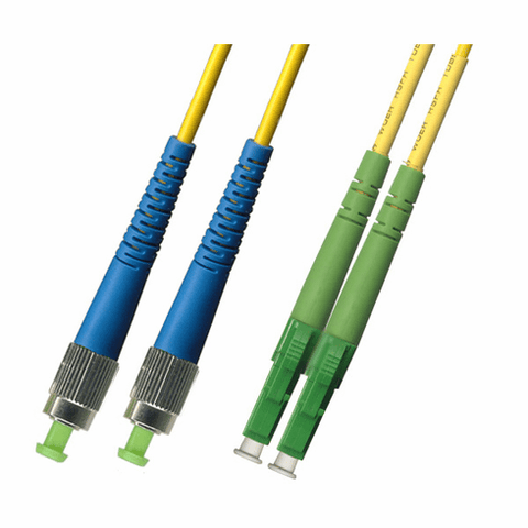10M FC UPC to LC APC Duplex Singlemode Fiber Optic Cable 9/125