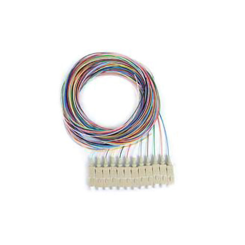 RiteAV 12 Strand Fiber Pigtail, OM1 - 62.5/125, Multmode Beige Boot SC/PC connectors, 3 meter