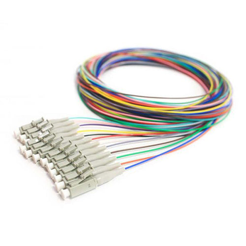 RiteAV 12 Strand Fiber Pigtail, OM1 - 62.5/125, Multmode Beige Boot LC/PC connectors, 3 meter