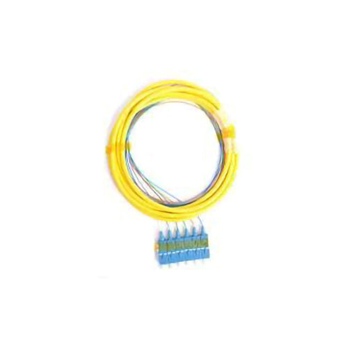 RiteAV 6 Strand Fiber Distribution Pigtail, Singlemode 9/125, SC/UPC Connectors, Blue Boots, 3 meter (1m 900um fanout + 2m distribution tail)