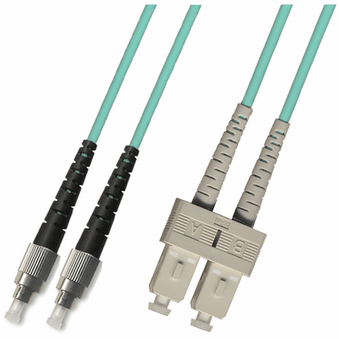 15M FC-SC Duplex Multimode Fiber Optic Cable 50/125 10 Gigabit Riser (10GB)