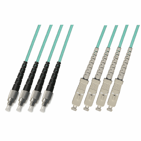 15M FC-SC Multimode Fiber Optic Cable 50/125 10 Gigabit 4 Strand (10GB)