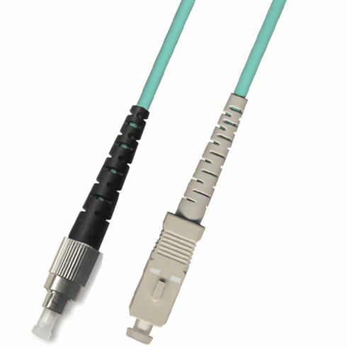 15M FC-SC Simplex Multimode Fiber Optic Cable 50/125 10 Gigabit Plenum (10GB)