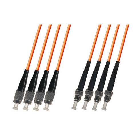 15M FC-ST Multimode Fiber Optic Cable 62.5/125 4-Strand