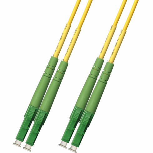 15M LC APC to LC APC Duplex Singlemode Fiber Optic Cable 9/125
