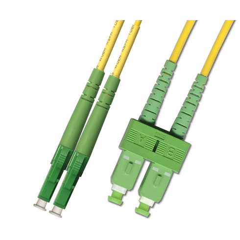 15M LC APC to SC APC Duplex Singlemode Fiber Optic Cable 9/125