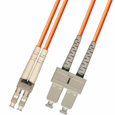 15M LC-SC Duplex Multimode Fiber Optic Cable 62.5/125 Plenum