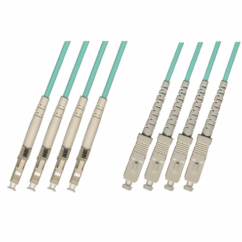 15M LC-SC Multimode Fiber Optic Cable 50/125 10 Gigabit 4 Strand (10GB)
