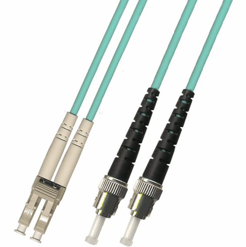 15M LC-ST Duplex Multimode Fiber Optic Cable 50/125 10 Gigabit Riser (10GB)