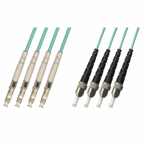 15M LC-ST Multimode Fiber Optic Cable 50/125 10 Gigabit 4 Strand (10GB)