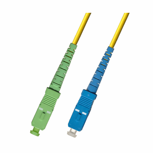 15M SC APC to SC UPC Simplex Singlemode Fiber Optic Cable 9/125