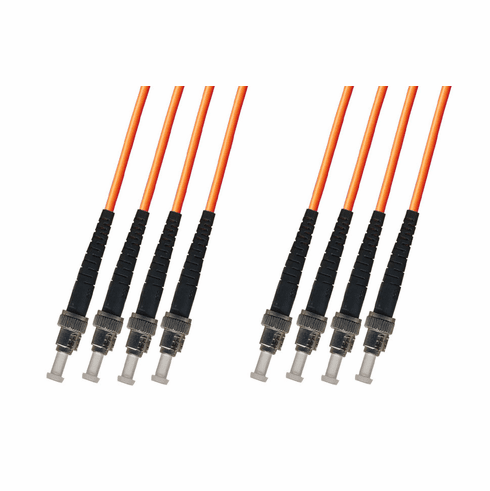 15M ST-ST Multimode Fiber Optic Cable 62.5/125 4-Strand