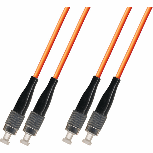 1M FC-FC Duplex Multimode Fiber Optic Cable 50/125 Plenum