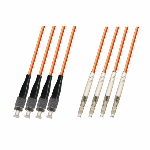 1M FC-LC Multimode Fiber Optic Cable 62.5/125 4-Strand