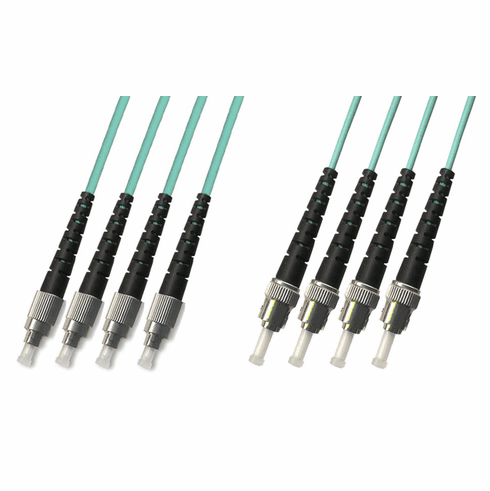 1M FC-ST Multimode Fiber Optic Cable 50/125 10 Gigabit 4 Strand (10GB)