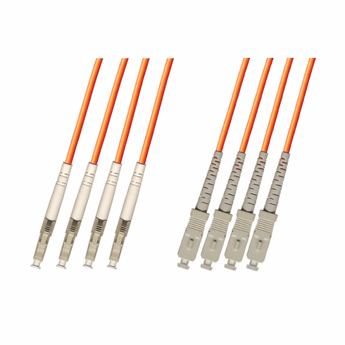 1M LC-SC Multimode Fiber Optic Cable 62.5/125 4-Strand