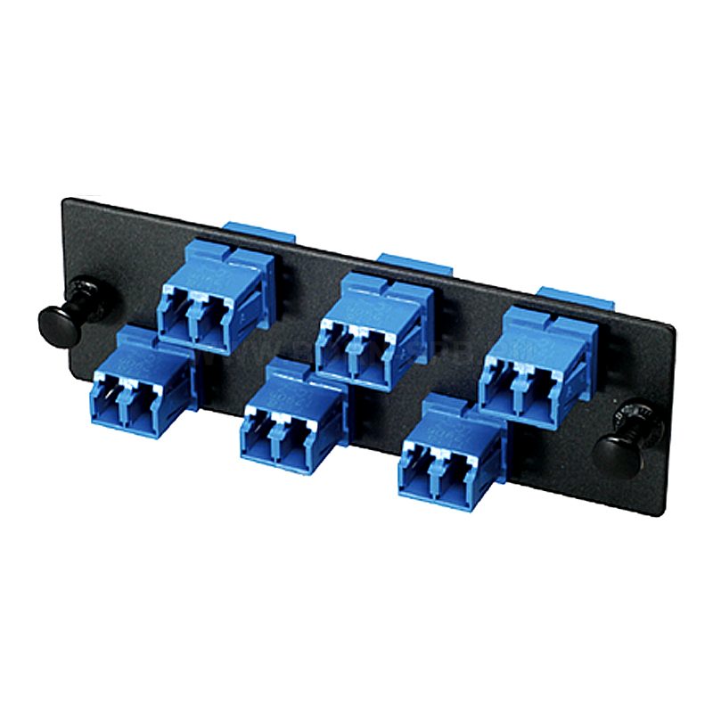 Panduit FAP6WBUDLCZ Single-Mode 6-Port Fiber Adapter Panel with Zirconia Ceramic Split Sleeve, Blue