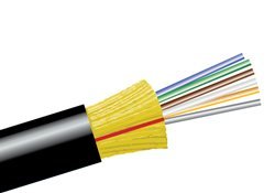 6 Strand Bulk Indoor/Outdoor Fiber Optic Cable, Single-mode, 9/125, Black, Riser Rated, Spool, 2000 ft