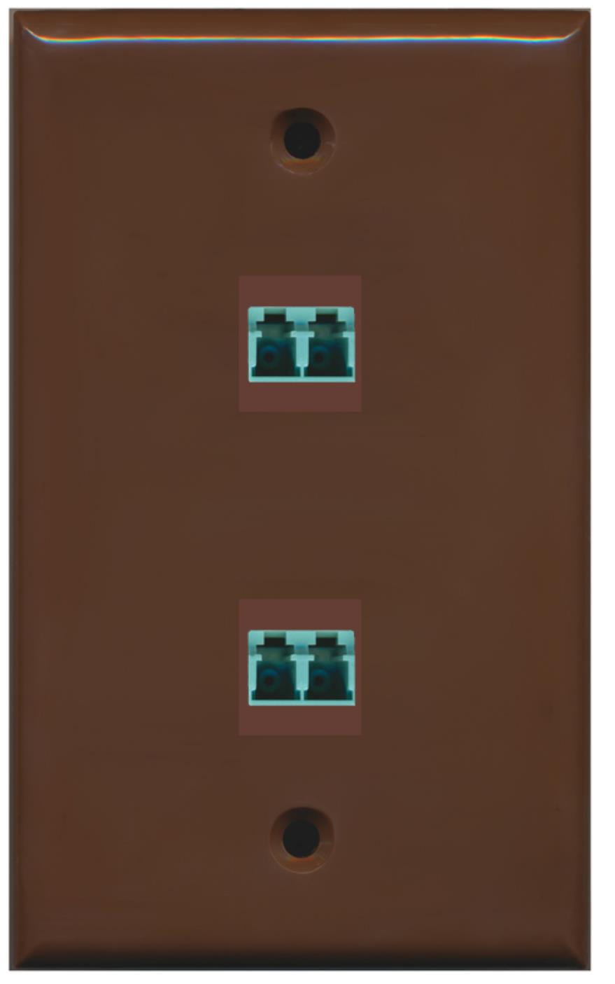 RiteAV - 2 Port LC Fiber 10GB Duplex Wall Plate - Brown - Bracket Included