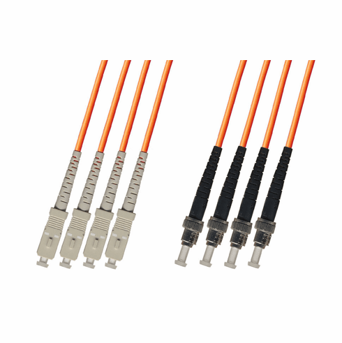 2M SC-ST Multimode Fiber Optic Cable 50/125 4-Strand