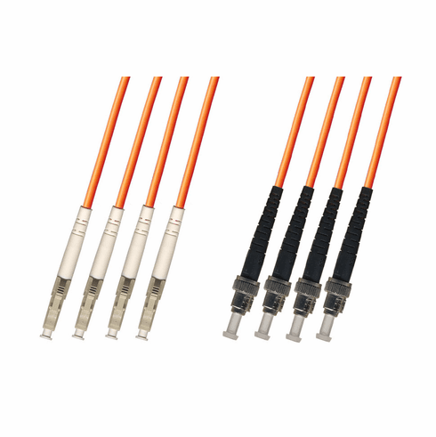 30M LC-ST Multimode Fiber Optic Cable 62.5/125 4-Strand
