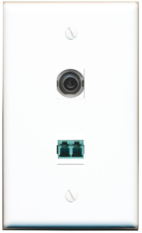 RiteAV 3.5mm LC 10GB Fiber Duplex Wall Plate Flat/Solid [White]
