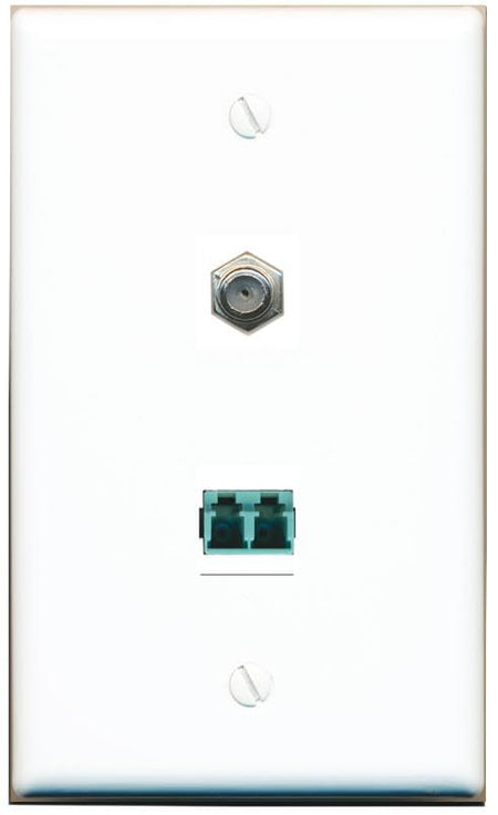 RiteAV COAX LC 10GB Fiber Duplex Wall Plate Flat/Solid [White]