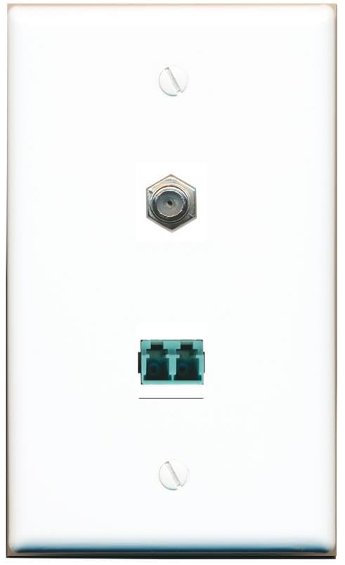 RiteAV COAX LC 10GB Fiber Duplex Wall Plate Flat/Solid [White]
