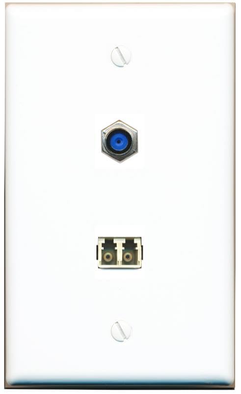 RiteAV F81 LC Multimode Fiber Duplex Wall Plate Flat/Solid [White]