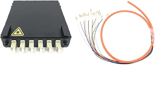 Ultra Spec Cable 6 Port Wall Mount Fiber Enclosure with Splicing Module Multimode OM1 Duplex LC-UPC Kit (Includes a 1 Meter 12 Strand LC-UPC MM Pigtail and 6 Port LC-UPC Duplex LGX Loaded Panel)
