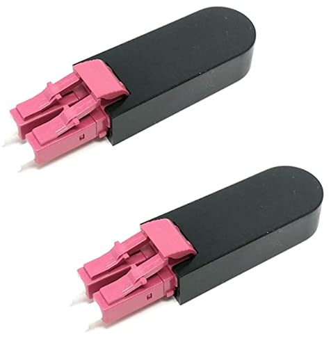 Ultra Spec Cables LC Fiber Optic 40Gb OM4 Multimode 50/125 Loopback Adapter - Magenta - 2 Pack