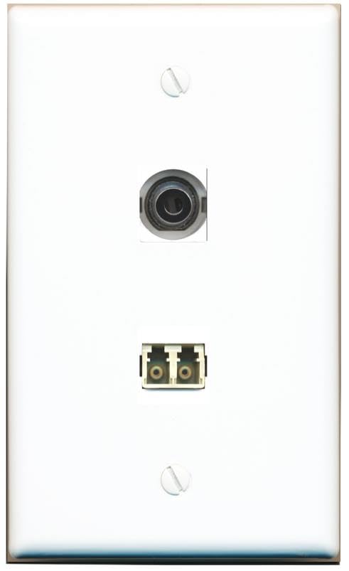 RiteAV 3.5mm LC Multimode Fiber Duplex Wall Plate Flat/Solid [White]