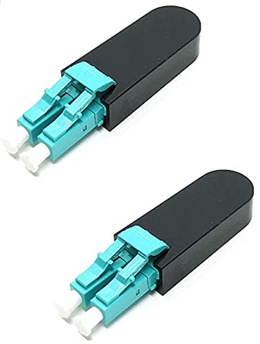 Ultra Spec Cables LC Fiber Optic 40Gb OM4 Multimode 50/125 Loopback Adapter - Aqua - 2 Pack