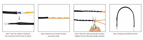 Ultra Spec Cables - Fiber Optic Cable Pulling Eye Snake Cord for Simplex and Duplex Cables