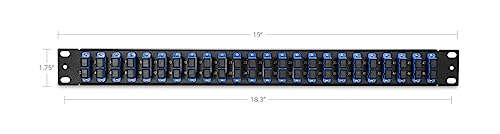 Ultra Spec Cables - 24 Port SC Duplex Fiber Patch Panel (Loaded 1u) 19" (24 Port SC Duplex, Blue SM UPC)