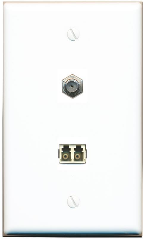 RiteAV COAX LC Multimode Fiber Duplex Wall Plate Flat/Solid [White]
