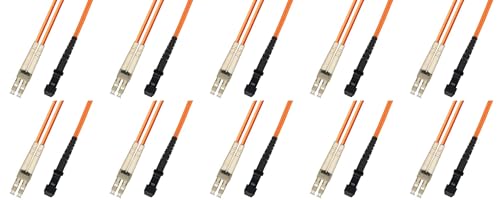 Ultra Spec Cables 25M Multimode Duplex Fiber Optic Cable (50/125) - LC to MTRJ (10 Pack)