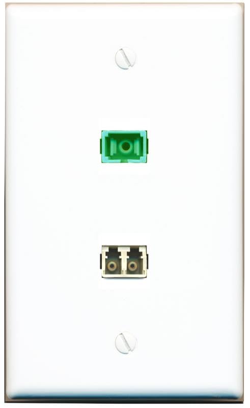 RiteAV LC Multimode Fiber Duplex SC-APC-SX Wall Plate Flat/Solid [White]