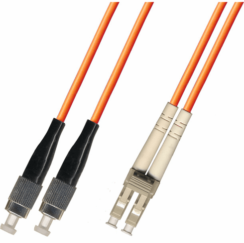 35M FC-LC Duplex Multimode Fiber Optic Cable 50/125 Plenum