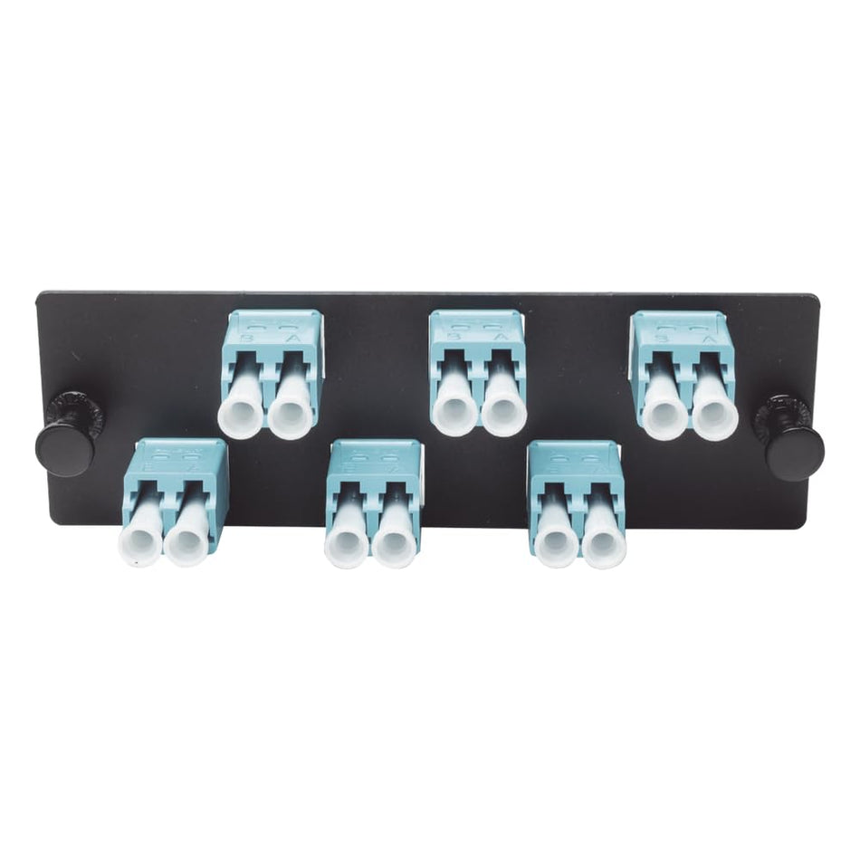 Panduit FAP6WAQDLCZ Multi-Mode 6-Port Fiber Adapter Panel with Zirconia Ceramic Split Sleeve, Aqua