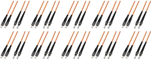 Ultra Spec Cables 15M Multimode Duplex Fiber Optic Cable (50/125) - FC to ST (10 Pack)