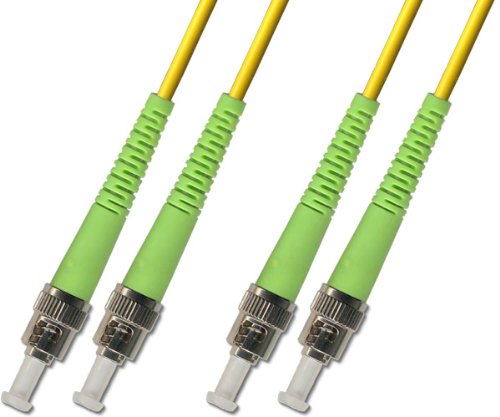 15M Singlemode Duplex Fiber Optic Cable (9/125) - ST/APC to ST/APC